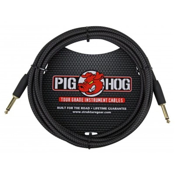 Ace Products Group Woven Jacket Tour Grade Instrument Cable, 10 ft. - Black Woven PCH10BK - main